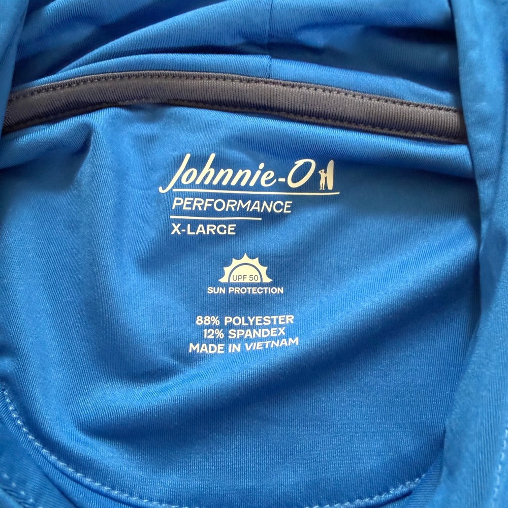 Johnnie-O Talon Performance Hoodie Mens XL Palisades Blue JMLT2620 UPF 50 NWOT - Picture 4 of 7